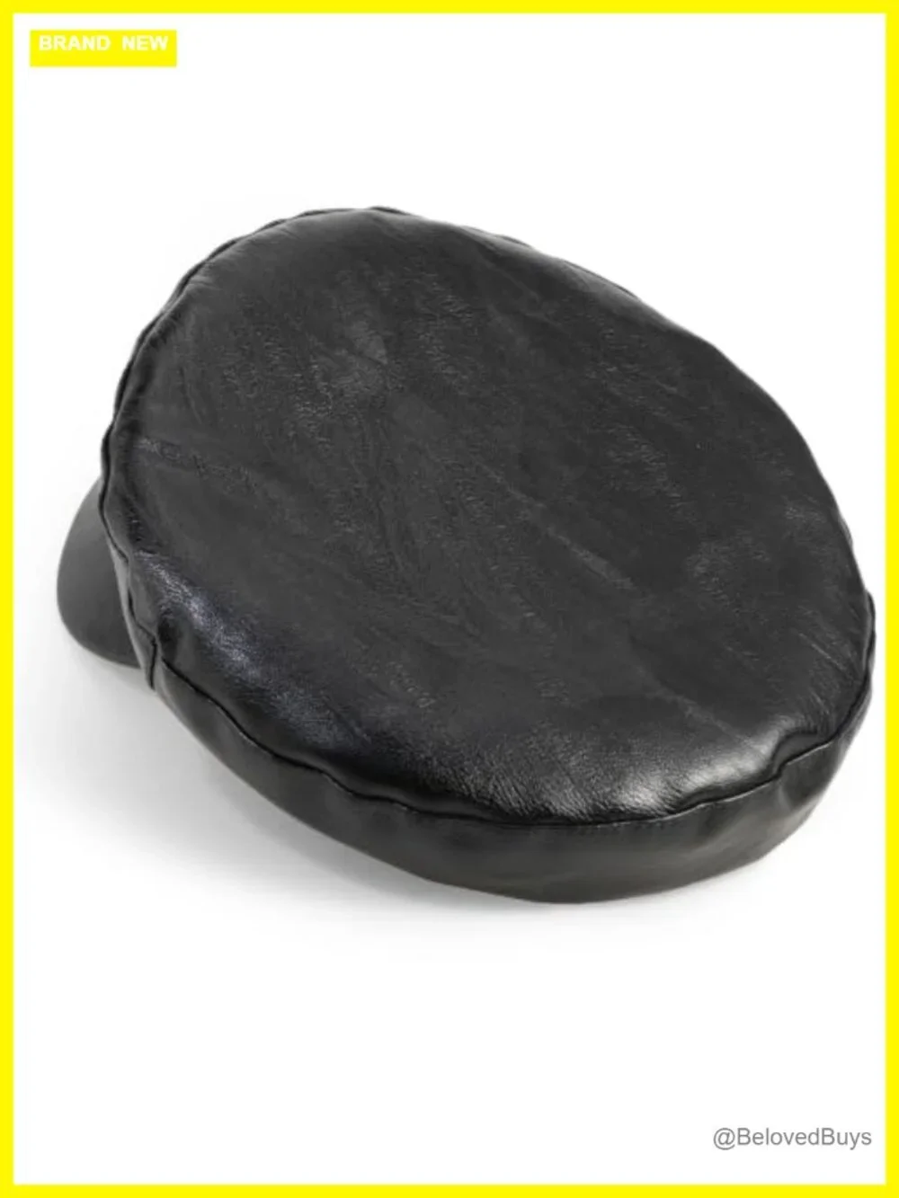 Women's Newsboy Cap PU Leather Flat Cap Classic Beret with Gold Chain